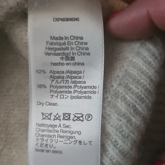 Madewell Off-white Alpaca-blend Mockneck Puff Sleeve Sweater Size Small, NWT - Picture 4 of 9